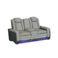 U-13660-10562-285pp Elements Furniture Lantana - Cement - Charcoal Living Room Furniture Reclining Loveseat