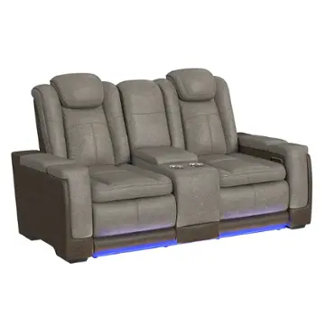 U-13660-10560-285pp Elements Furniture Lantana - Gray - Brown Living Room Furniture Reclining Loveseat