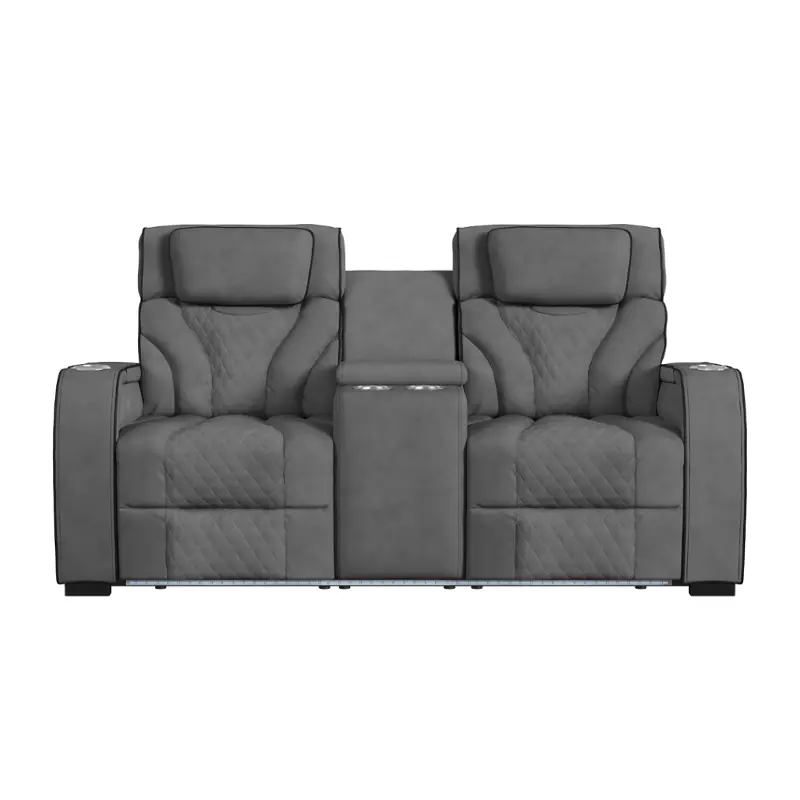 U-19190-11108-285 Elements Furniture Blitz - Simba Slate Living Room Furniture Reclining Loveseat