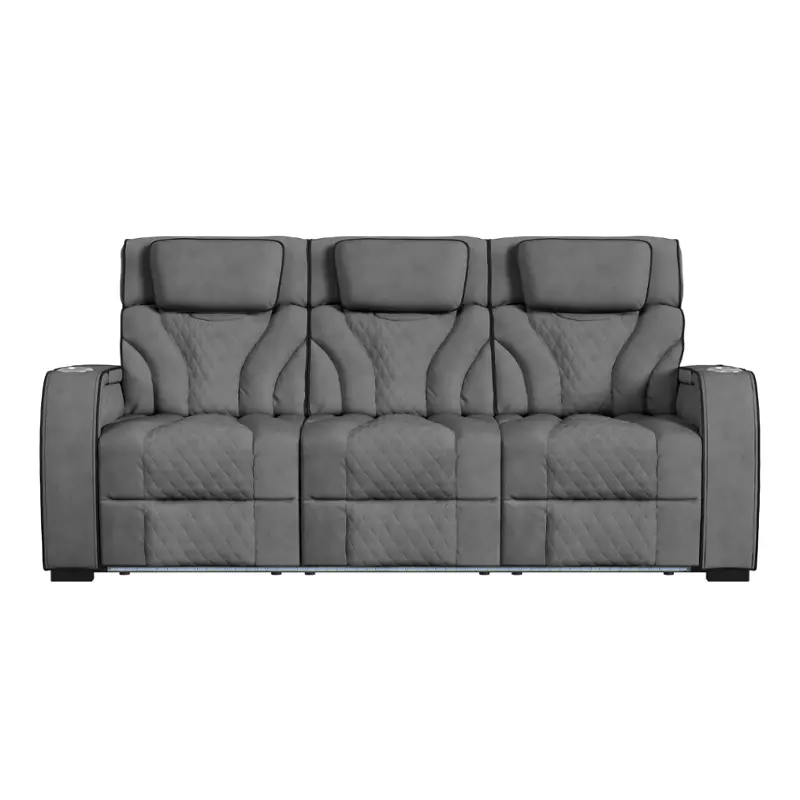 U-19190-11108-305 Elements Furniture Blitz - Simba Slate Living Room Furniture Reclining Sofa