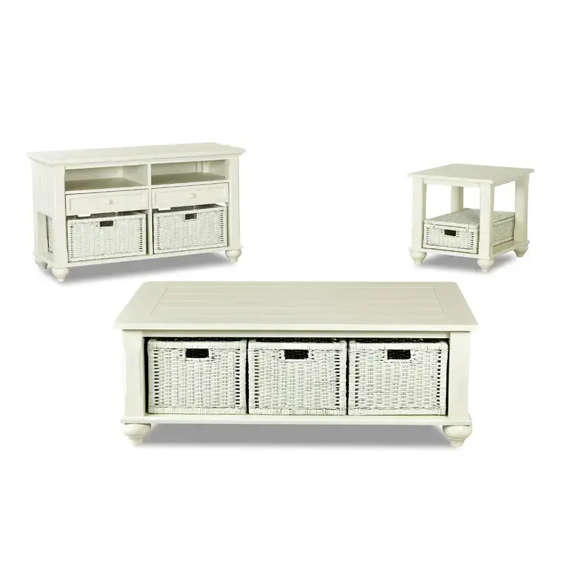 842-826 Klaussner Furniture Treasures White Living Room Furniture Sofa Table