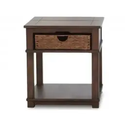 301-809 Klaussner Furniture Chambers Brown Living Room Furniture End Table