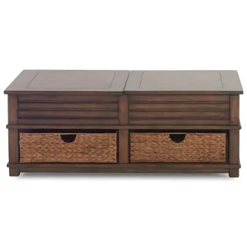 301-821 Klaussner Furniture Chambers Brown Living Room Furniture Cocktail Table