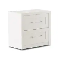681-670 Klaussner Furniture Studio White Bedroom Furniture Nightstand