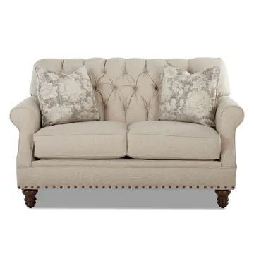 K96810-ls-macc-ecru-c1 Klaussner Furniture Burbank Living Room Furniture Loveseat