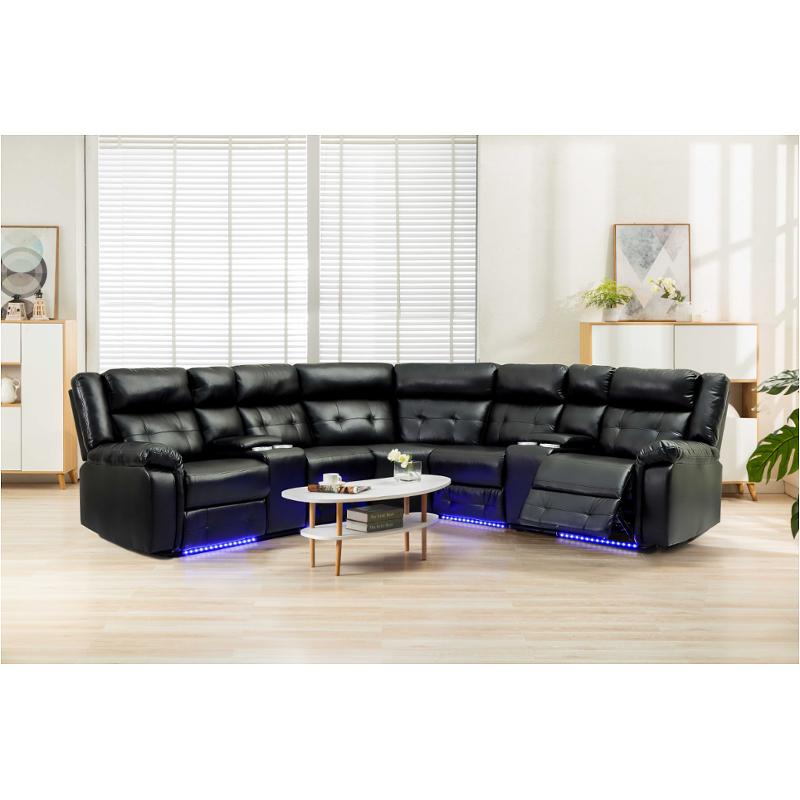 3631v-45-lgfosterblk Amalfi Furniture Cobalt Living Room Furniture Sectional