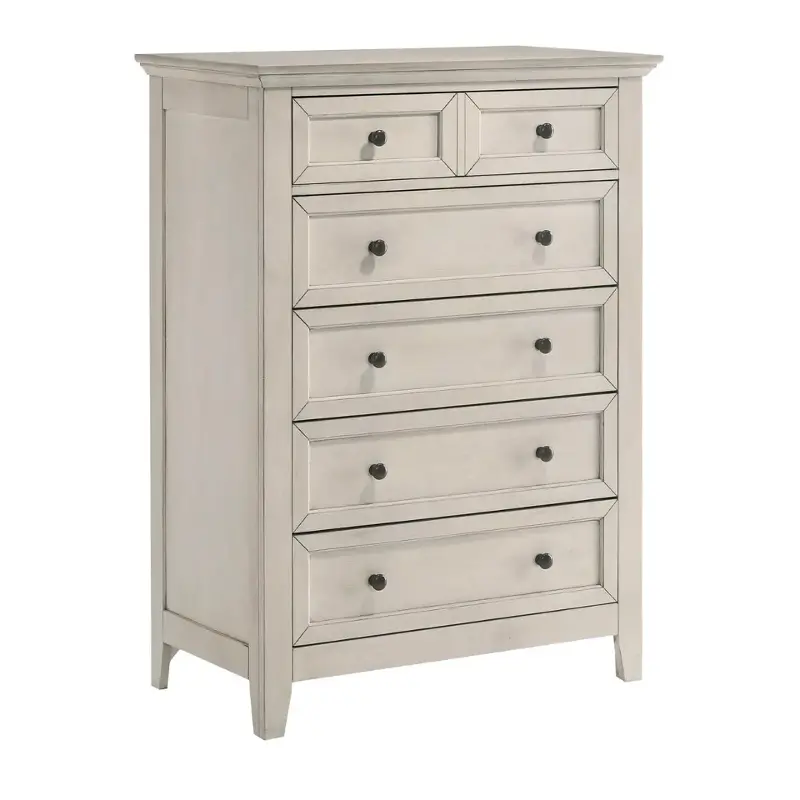 Sm-br-4305-rwh-c Intercon Furniture San Mateo - Rustic White Bedroom Furniture Chest