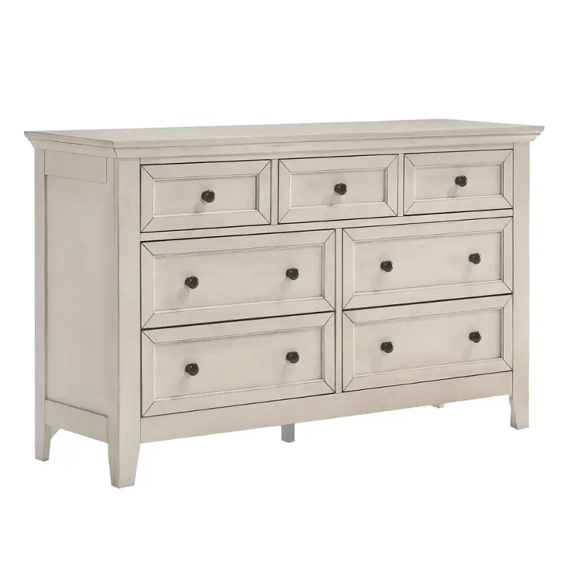 Sm-br-4307-rwh-c Intercon Furniture San Mateo - Rustic White Bedroom Furniture Dresser