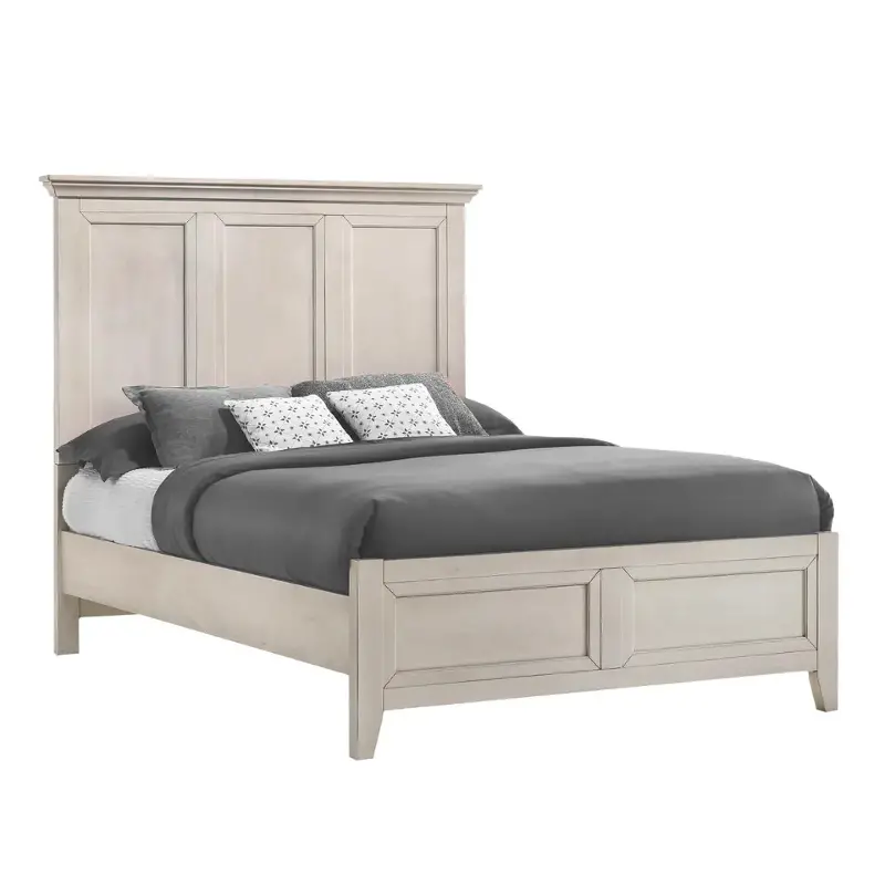 Sm-br-4325f-rwh-hb Intercon Furniture San Mateo - Rustic White Bedroom Furniture Bed