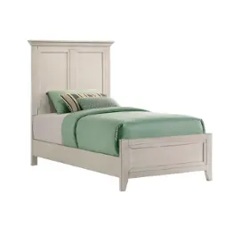 Sm-br-4325t-rwh-hb Intercon Furniture San Mateo - Rustic White Bedroom Furniture Bed