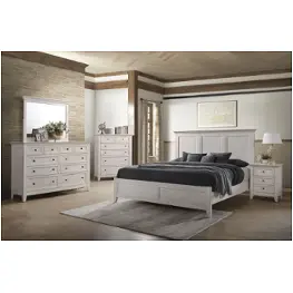 Sm-br-8865k-rwh-hb Intercon Furniture San Mateo - Rustic White Bedroom Furniture Bed