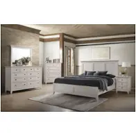 Sm-br-8865k-rwh-hb Intercon Furniture San Mateo - Rustic White Bedroom Furniture Bed