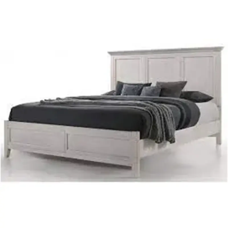 Sm-br-8865q-rwh-hb Intercon Furniture San Mateo - Rustic White Bedroom Furniture Bed