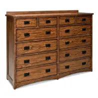 Op-br-5812-mis-c Intercon Furniture Oak Park - Mission Bedroom Furniture Dresser