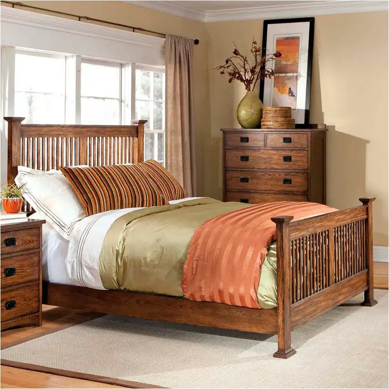 Op-br-5825q-mis-hb Intercon Furniture Oak Park - Mission Bedroom Furniture Bed