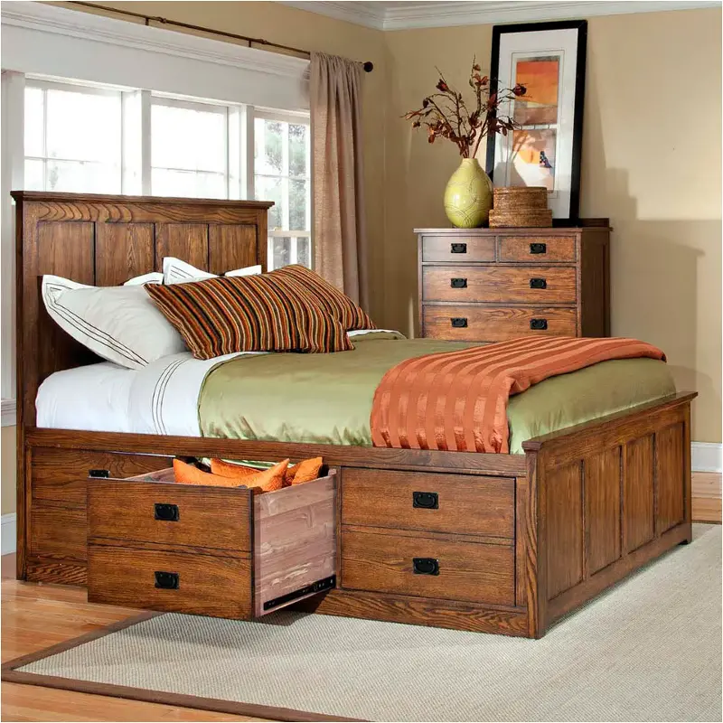 Op-br-5850ks-mis-hb Intercon Furniture Oak Park - Mission Bedroom Furniture Bed