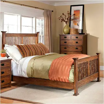 Op-br-5825ck-mis Intercon Furniture Oak Park - Mission Bedroom Furniture Bed
