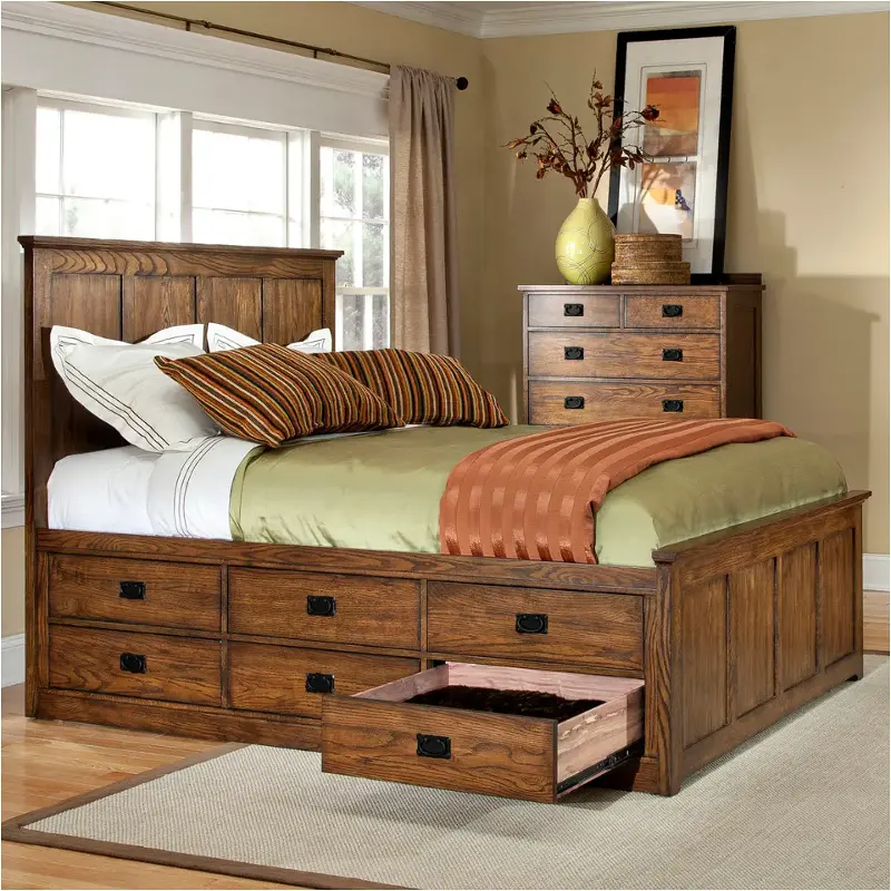 Op-br-5856ks-mis Intercon Furniture Oak Park - Mission Bedroom Furniture Bed