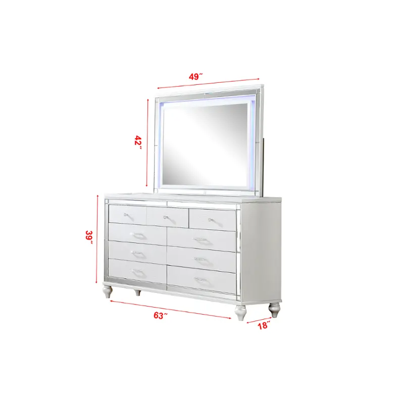 Sterling-m-wht Galaxy Home Furnishings Sterling Mirror