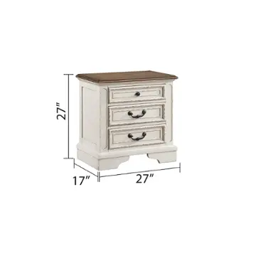 Noble-ns-ant-wht Galaxy Home Furnishings Noble Nightstand