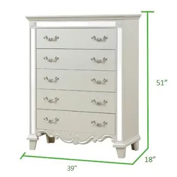 Milan-ch-wht Galaxy Home Furnishings Milan Chest