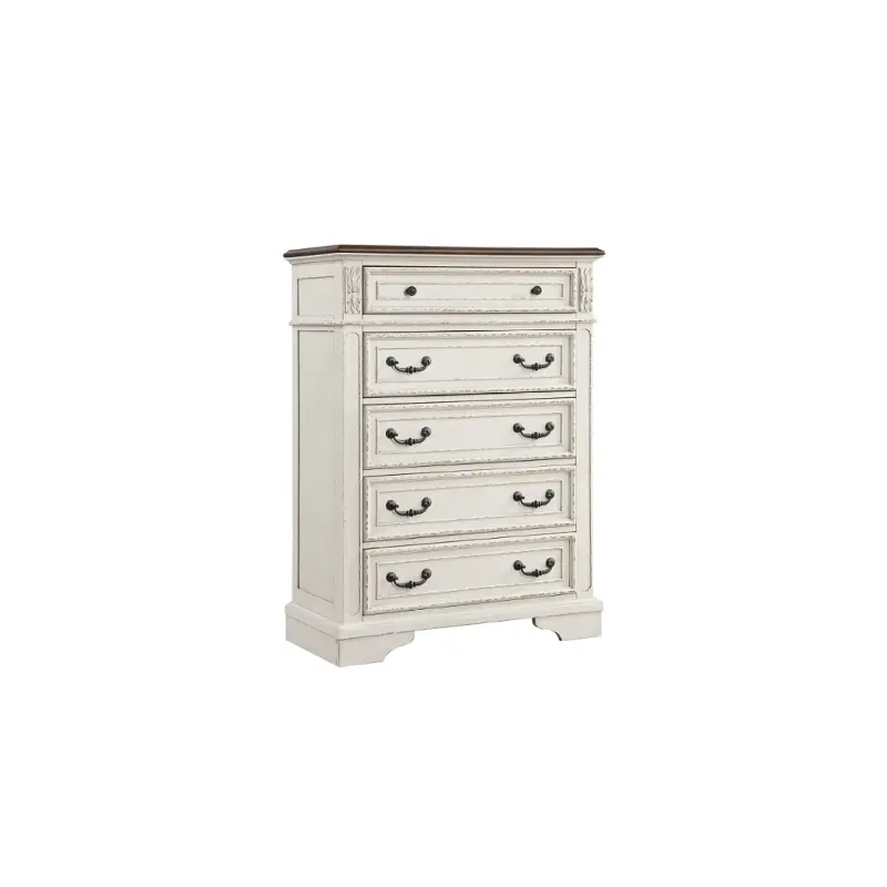 Noble-ch-ant-wht Galaxy Home Furnishings Noble Chest