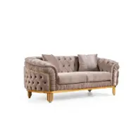 Vanessa-ls-taupe Galaxy Home Furnishings Vanessa Loveseat