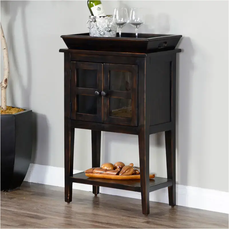 4010bw Sunny Designs Accent Furniture Mini Bar With Tray