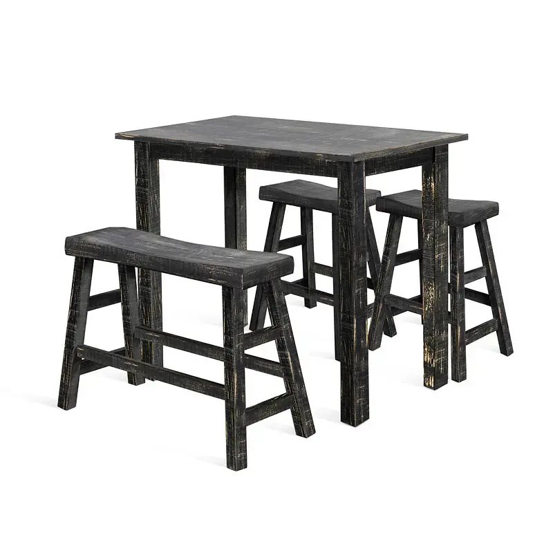 1172bs-42 Sunny Designs Black Sand Dining Room Furniture Bar Height Table