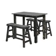 1172bs-42 Sunny Designs Black Sand Dining Room Furniture Bar Height Table