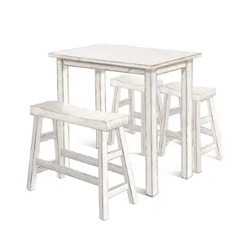 1172ws-42 Sunny Designs White Sand Dining Room Furniture Bar Height Table