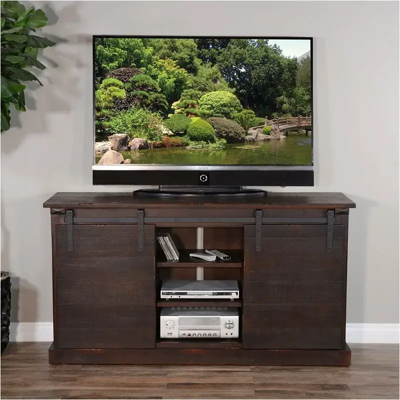 3577co2 Sunny Designs Charred Oak Home Entertainment Furniture Tv Console