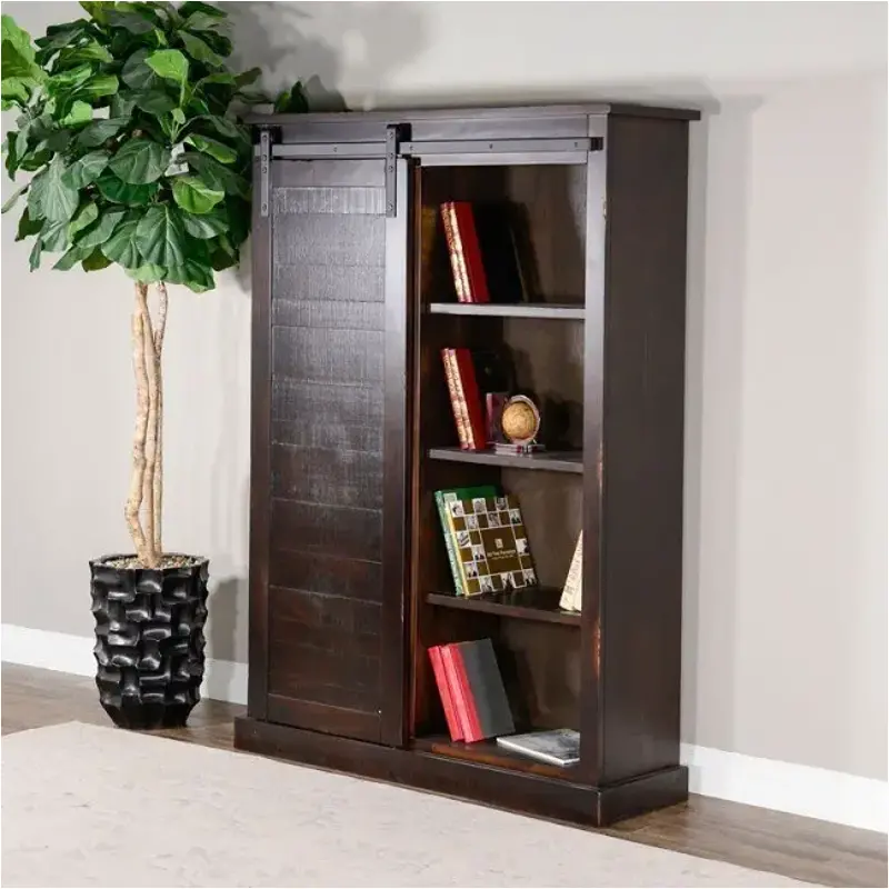 2817co2 Sunny Designs Charred Oak Home Office Furniture Bookcase