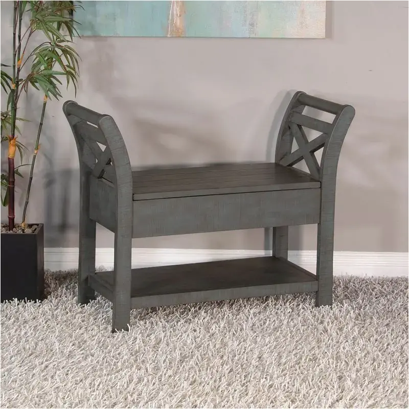 2075lb Sunny Designs Accent Bench With Storage, Wood Seat