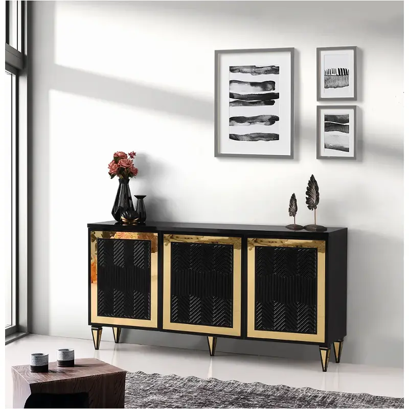 Giovanna-3dr-blk Modern Art Furniture Giovanna Dining Room Furniture Server