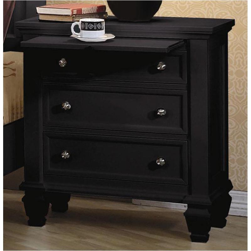 201322 Coaster Furniture Sandy Beach Black Nightstand Black