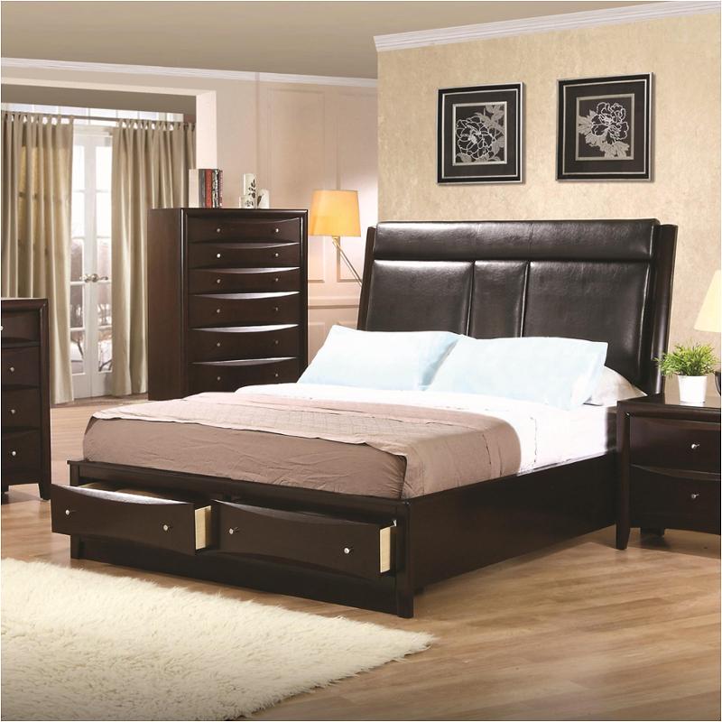 Coaster phoenix contemporary storage shop bed in cappuccino