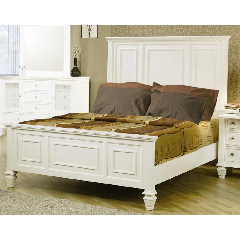 201301kwb1 Coaster Furniture California King Panel Bed White