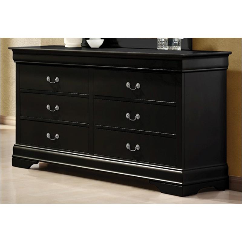203963 Coaster Furniture Louis Philippe, Louis Philippe 6 Drawer Dresser Black White And
