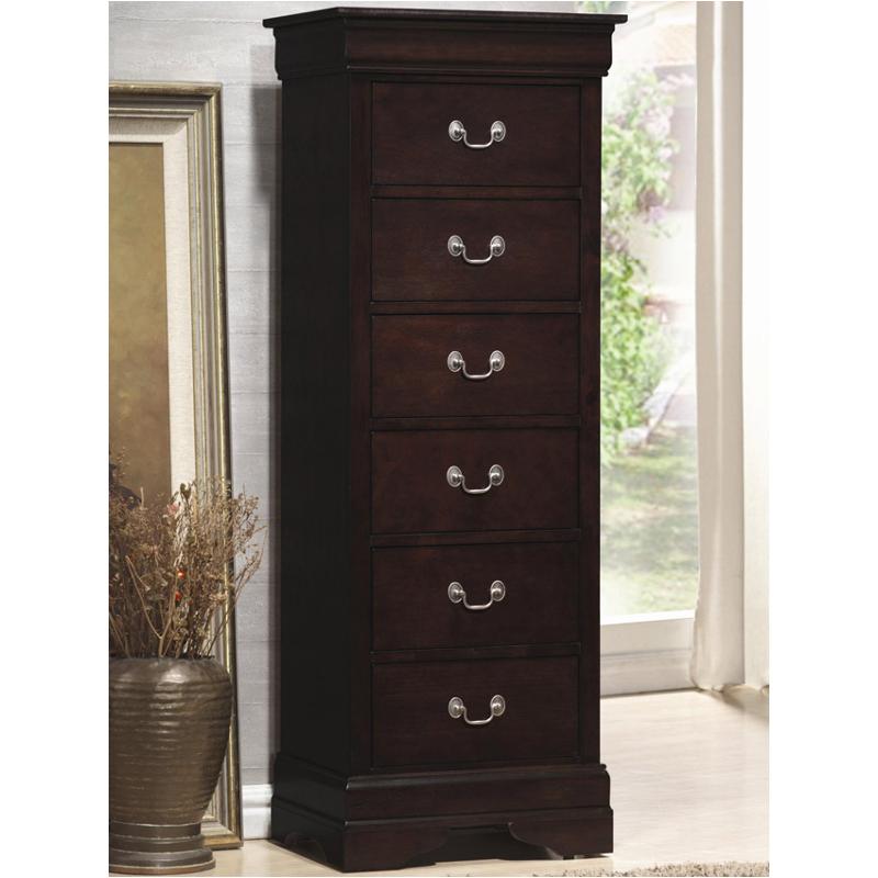 Coaster Louis Philippe 5 Drawer Chest - Cherry - 203975 - Coaster Furniture