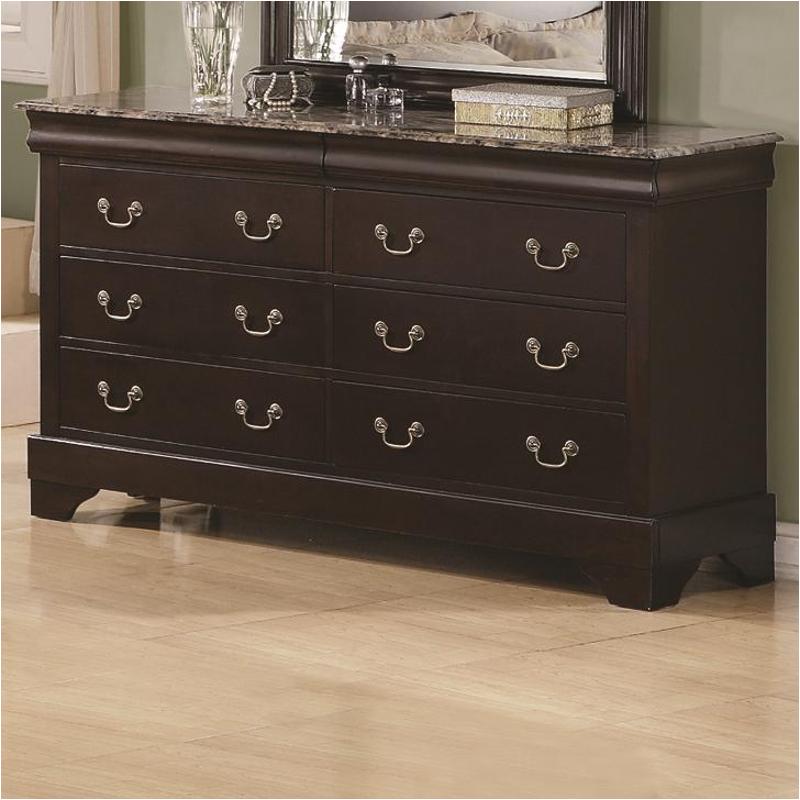 Coaster Louis Philippe Traditional 6-Drawer Wood Dresser in Cappuccino