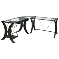 800446 Coaster Furniture Division Glass Top 3pc Computer Desk Set