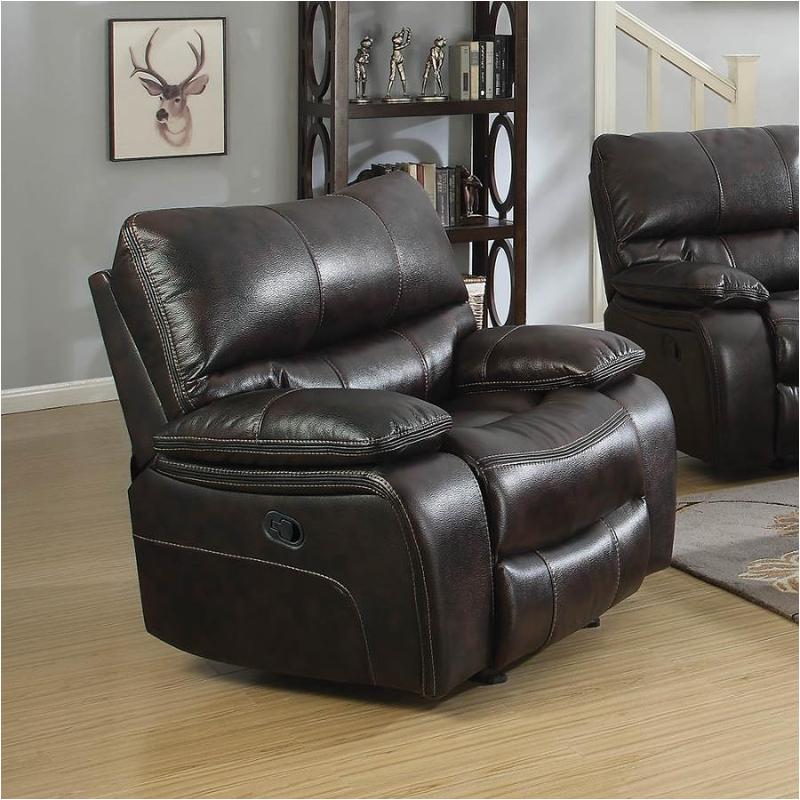 601933 Coaster Furniture Willemse Dark Brown Glider Recliner