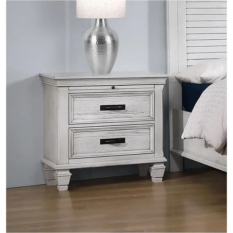 レムノス　CARVED ミッドセンチュリー　ポストモダン 205332 Coaster Furniture Franco Bedroom Furniture Night Stand