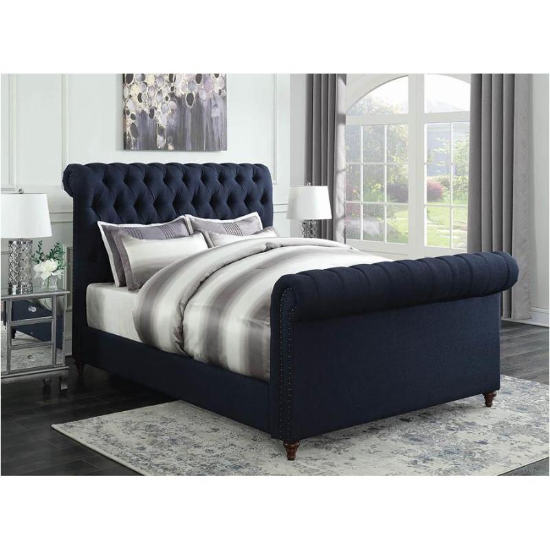 300653ke Coaster Furniture Gresham Navy Blue Eastern King Bed