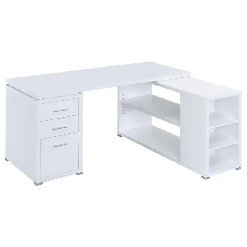 ⑤デスク Amazon.com: Claiks Glass Standing Desk with Drawers, 55 Inch
