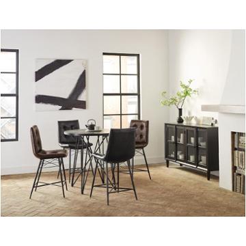 3 Piece Black Metal and Wood Oak Finish Bistro Dining Table Set by Coaster 5939 