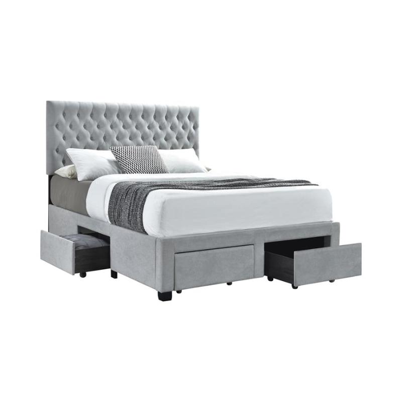 305878ke Coaster Furniture Eastern King Storage Bed - Light Grey