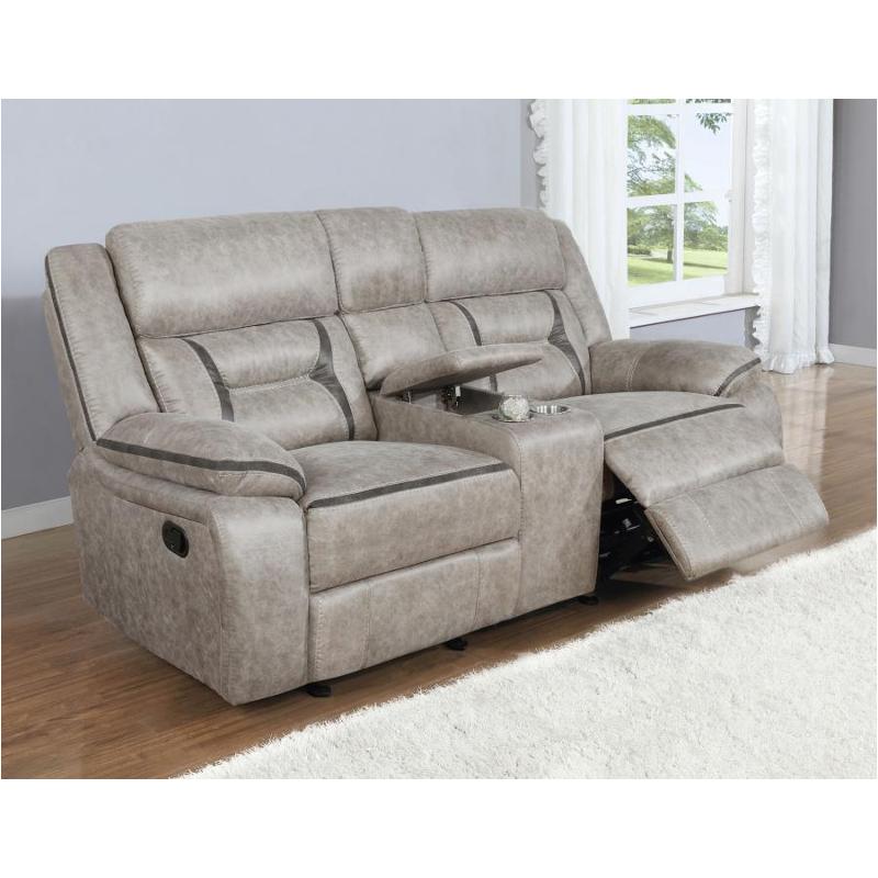 651352 Coaster Furniture Glider Loveseat With Console - Taupe