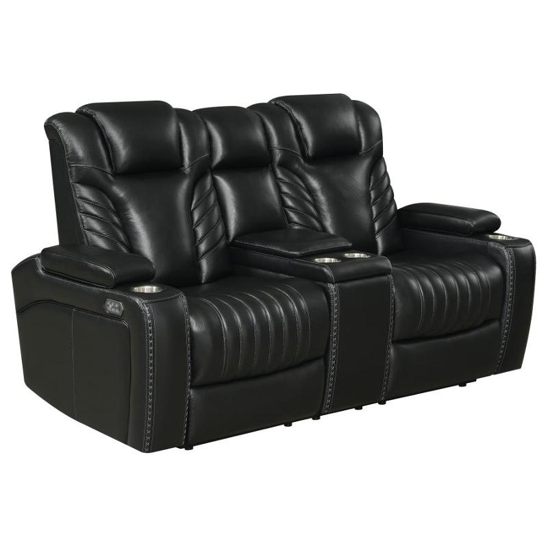 609462ppi Coaster Furniture Power Loveseat - Black